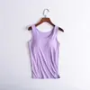 Camiseta deportiva modal transfronteriza para mujer, con tirantes anchos, sin varillas y con copas incorporadas, adecuada para yoga, fitness y como prenda interior.