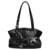 Bolso de mano de cuero con cera de alta gama para mujer, nuevo bolso de hombro o axila de moda 2026, bolso tote para el trabajo y los desplazamientos