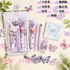 Set de Papelería de Mariposa Macaron para Niñas, Regalo Estudiantil de Regreso a Clases, Premios de Clase, Papelería al por Mayor Transfronteriza