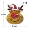 Serie Navideña Bordado de Lentejuelas de Colores Bordado por Computadora Papá Noel Muñeco de Nieve Árbol de Navidad Parche de Tela Bordada Exportación