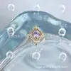 Aretes Colección Oro Morado Claro Aleación de Titanio Astmf-136 Titanio G23 Rosca Interna Zirconia Labret Accesorios para Piercing