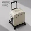Caixa de Transporte para Pets para Sair, Mochila Portátil de Grande Capacidade para Pets, Caixa de Transporte com Rodinhas de Couro Impermeável e Respirável para Gatos e Cachorros