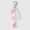 Dulce, Lindo, Moderno y Versátil Peine de Mariposa Cruz Corazón Estrella Perla Artificial Diamantes de Imitación Llavero de Fresa