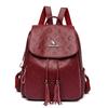 Bolso de Mujer con Relieve de Moda, Nuevo Mochila Grande de Cuero Suave, Simple, Versátil, Casual para Viajes para Mujer