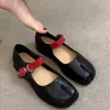 Versión de Piel de Oveja Hecha en Fábrica Estilo de Nicho Piel de Oveja de Primera Capa Zapatos con Separación de Dedos de Una Sola Línea Zapatos de Boca Baja Zapatos Pequeños de Cuero de Alta Calidad