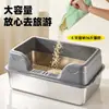 Popular caja de arena semi-cerrada para gatos de acero inoxidable, inodoro para gatos anti-salpicaduras y anti-esparcimiento de arena, fábrica de cajas de arena para gatos estilo abierto