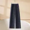 Pantalones Casuales de Pierna Ancha a Cuadros Otoño 2026 con Cordón Elástico Cintura Alta Rectos Holgados Moda Artística