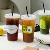 Taza de café desechable de 1000 ml para bebidas frías, taza de té con leche espesa de 1 l, taza de plástico PET de alta permeabilidad, taza de té con limón de 500 ml