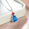 Colar Árvore de Natal de Opala Colorida Transfronteiriça para Mulheres, Acessórios de Moda, Corrente Delicada e Versátil para Clavícula
