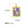 Pingente para Mulheres Estilo Pintura a Óleo Jardim de Monet Pingente Redondo de Flor para Mulheres Moda Elegante Simples Corrente para Clavícula Pingente Atacado