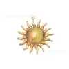 Colar, Brincos, Pulseira Acessórios Populares Transfronteiriços em Aço Inoxidável com Pingente de Sol e Lua que Pinga Óleo Design Retrô Francês