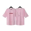 Versão Correta da Camiseta Pronta Redonda de Manga Curta Solta Palm Palm Angels Estampa de Letras Splash Transfronteiriça