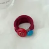 Gomas para el pelo de bola con letras estilo coreano para mujer, Cuerdas para moño de pelo de alta gama, Nuevas gomas para el pelo de colores caramelo 2025 al por mayor