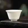 Porcelana Blanca Taza Pequeña Individual para Té Cerámica Taza Individual Taza para Cata de Té Taza de Juego de Té Taza Aromática Taza de Maestro Juego de Té Kung Fu