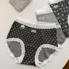 9853 Encaje de Lunares Gris Colección Otoño, Ropa Interior 100% Algodón Cepillado para Mujer, Algodón Puro con Entrepierna Extendida, 10A Antibacteriano