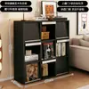 Estantería de Madera Maciza con Puerta abatible Gabinete Pierre Gabinete Lateral para Sofá y TV de Sala de Estar Gabinete de Cuadros Negros Estilo Nórdico Gabinete para Discos Gabinete Bajo