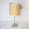Estilo Nórdico Americano Simple Galvanizado Moda Moderna Tela Lino Lámpara de Mesa Lámpara de Mesita de Noche Luz Nocturna Dormitorio Lámpara de Mesa Pequeña