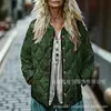Sudadera de Algodón Acolchada para Mujer Estilo Nuevo 2025 Cuello Alto Floral Retro Rayas Otoño e Invierno Botones Sudadera para Mujer