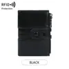 Venta Caliente FBA Cuero de Cera de Aceite Retro Ranuras Múltiples para Tarjetas Billetera para Monedas RFID Anti-Skimming Doble Cremallera Cartera Corta de PU para Mujer