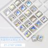 Cristal Azul Luz de Luna uña diamante joyería al por mayor flash amor rectangular mariposa Oval uña Vidrio fondo puntiagudo Pedrería
