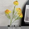 Buquê amarelo multi-cabeça longo ramo rosa peônia hortênsia amarelo claro casamento estrada de casamento fundo de chumbo flor falsa flor de seda