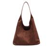 Bolso Tote de Gamuza Vintage Casual para Viajero de Gran Capacidad para Mujer 2024 Nuevo Otoño e Invierno Bolso de Hombro Nicho Versátil