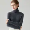 Blusa feminina de malha com gola alta, outono 2026, quente, justa ao corpo, estilosa, com gola franzida