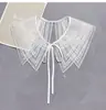 Gola Falsa de Renda Versátil Novo Estilo Xale Feminino Acabamento em Renda Decoração de Temperamento Rejuvenescedora Gola Lisa Lenço Pequeno Gola Falsa