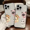Diseño de gato de dibujos animados lindo, funda de teléfono transparente para iPhone 18 Pro Max, con recortes precisos y cobertura total, al por mayor