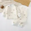 Invierno 2026 Nuevas Llegadas Unisex Bebé Conjunto Sin Costuras de Cintura Alta 40g Algodón Delgado Conjunto de Ropa Exterior de Doble Apertura