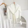 Grande Xale Refrescante Estilo T-Shirt com Ombros Caídos para Deslocamento ao Ar Livre e Ambientes com Ar Condicionado, Proteção para o Pescoço, Colete de Tricô com Proteção Solar