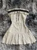 Vestido Corto de Tubo Estilo Ins de Chica Sexy Caliente con Lunares y Lazo, Moda Europea y Americana Transfronteriza