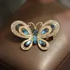 Broche de Mariposa con Pedrería Retro Exquisito Cristal Luz de Lujo Broche de Insecto para Vestidos Abrigos Pin Decorativo Fijo Accesorios