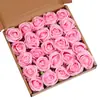 Rosas en Caja 25 Flores/Paquete con Tallo Flores Artificiales de Material PE Rosas Artificiales Boda Día de San Valentín Regalo Decoración