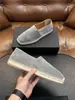Mocasines Retro Británicos de Cuero Mate con Suela de Cáñamo KT Slip-on Transpirables Ligeros para el Viaje Diario Zapatos Casuales de Tela para Hombre