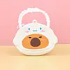 Bolsa de monedas con cremallera de silicona de dibujos animados Llavero de mano Color macarrón Mini bolsa de monedas Bolsa de almacenamiento para niños Regalo