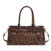 Bolsa Boston Popular Súper Caliente de Este Año para Mujer Otoño 2025 Nuevo Estampado de Leopardo Bolso Cruzado Simple Casual para Hombro