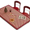 Mantel de mesa de Navidad, mantel de comedor para el hogar estilo vintage, impermeable, a prueba de aceite, resistente al calor, mantel decorativo rojo para un ambiente acogedor