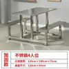 Mesa de comedor de acero inoxidable para comedores estudiantiles, mesas y sillas de comedor integradas para obras de construcción, asientos para 4-8 personas, mesa de comedor para personal de fábrica, escuela