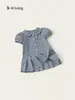 Vestido para Niñas Youbao, Vestido Infantil Estilo Escolar con Mangas Abullonadas, Vestido de Verano Línea A para Niños Pequeños, Vestido Camisero para Niñas