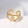 Lele Jewelry Moda y Único Diseño de Celebridad de Internet Dedo Índice Estilo Minimalista Anillo de Acero Inoxidable Dorado Anillo con Forma de Corazón para Mujeres