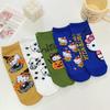 Meias de Meia-Cana Kt Catwoman Primavera e Verão, Versátil e Fofa Ins Estilo Desenho Animado Hello Kitty Absorvente de Suor e Desodorante Meias Sem Costura para Mulheres