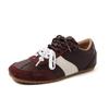 Cordones de Dos Colores de Moda Zapatos de Entrenamiento Alemanes 25 Primavera Tacón Bajo Combinación de Colores Piel de Vaca Con Cordones Cuero Zapatos Casuales Deportivos de Viaje para Mujer
