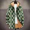 Chaqueta de Nuevo Estilo Transfronteriza con Elementos de Patrón Multicolor, Cárdigan con Capucha y Cierre de Cremallera al 70%, Abrigo de Algodón Polar Espeso de Invierno con Forro Amarillo
