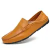 Sapatos de Couro Masculinos para Dirigir, Tamanho 45, Sapatos Casuais de Couro Bovino de Primeira Camada, Tamanho 46, Sapatos de Couro Macio com Solado Macio, Mocassins Slip-On de Comércio Exterior Masculinos