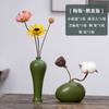 Jarrón pequeño de cerámica vintage dispositivo para flores Zen Horno Ru Verde soporte hidropónico para flores tapete para té decoración de escritorio decoración de ramo de flores secas