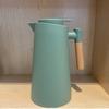 Hervidor de Agua Doméstico de Gran Capacidad con Forro de Vidrio y Mango de Madera Simple, Botella de Agua Aislada Tipo Push, Hervidor de Agua Caliente, Regalo para Oficina