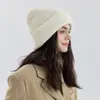 Gorro de Punto Grueso de Doble Capa con Mezcla de Lana para Mujer, Gorro de Invierno Versátil que Hace que la Cara Parezca Más Pequeña, Gorro de Lana que Protege los Oídos para Hombre, Gorro para Clima Frío