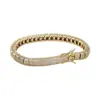 Pulsera de Cadena de Tenis Full Diamante Transfronteriza para Hombres, Estilo Hip-Hop, Cobre Incrustado con Circonio, No se Desvanece, Joyería Personalizada de Moda