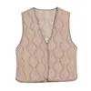 Colete Quente de Lã 226g Moda Feminina Solto Gola V Peça de Roupa Exterior Outono Inverno Colete com Forro de Veludo Jaqueta Top